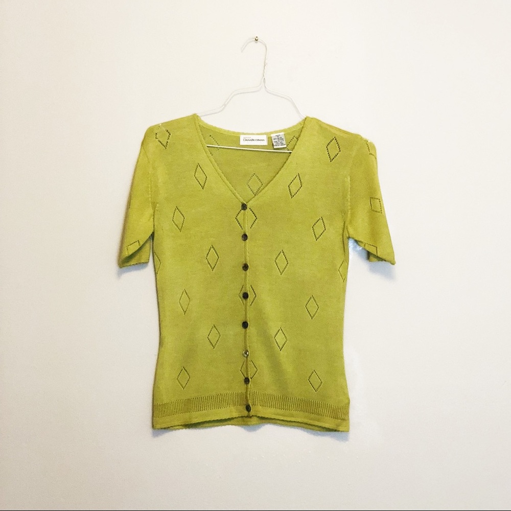 Green Cardigan by Dana Buchman